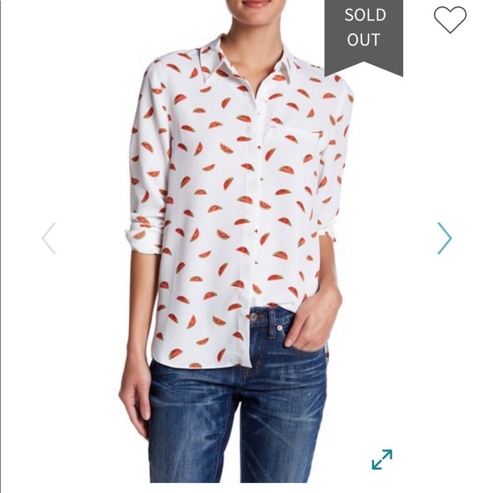 Cooper & Ella watermelon blouse xs